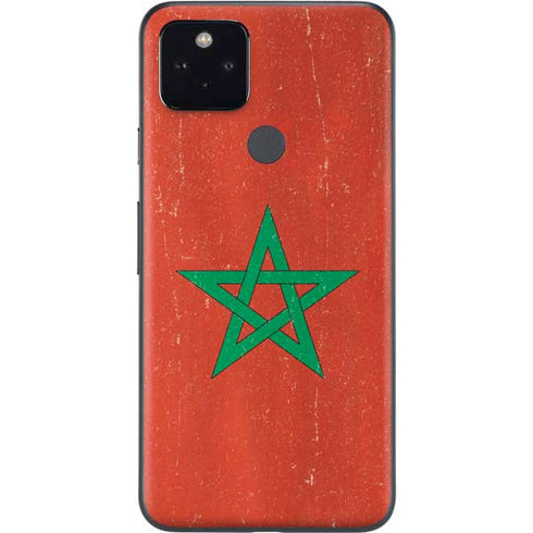 Morocco Flag Distressed Google Pixel 4a 5G Skin